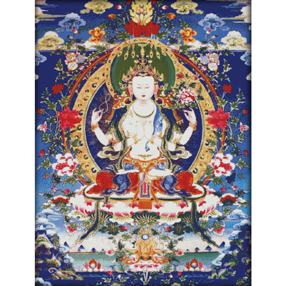

Four Armed Guanyin - 14CT Stamped Cross Stitch - 55*73CM, 501 Original