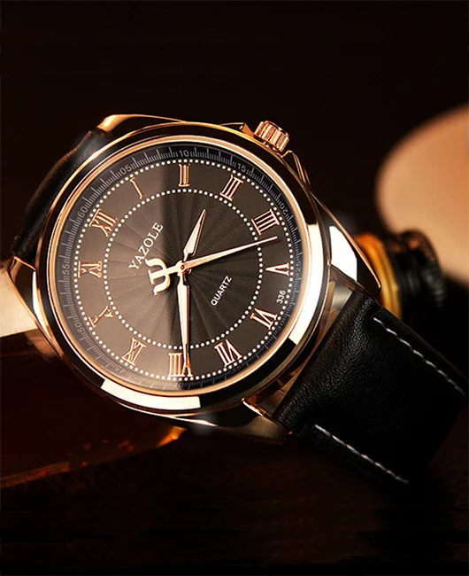 Business Plain Quartz Metal Noctiluca Leather Strap Wristwatch 蚌埠红帽子电子商务有限公司