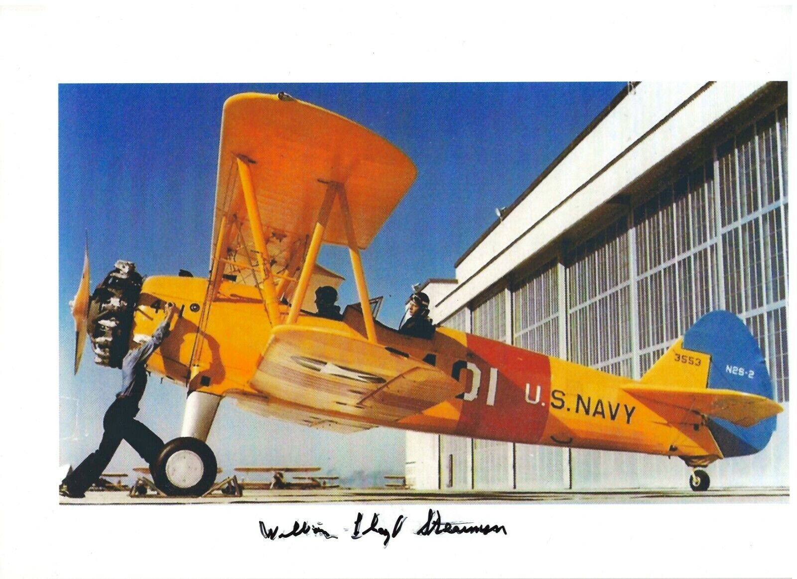 WILLIAM L STEARMAN NAVY 7TH AMPHIBIOUS FLEET PHILIPPINES & BORNEO SIGNED Photo Poster painting