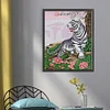 >SALE<Full Embroidery Eco-cotton Thread 14CT Printed White Tiger Cross Stitch 41x51cm