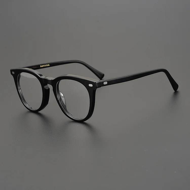 Japanese Classical Square Oval Eyeglasses Frames Men Retro Designer Handmade Glasses Acetate Matte Black Eyewear