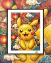 New Year Pikachu Decorative Painting - Pokemon - H-TWO Studio