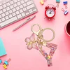 DIY Pink Tassel Ring Letter Butterfly Keychain