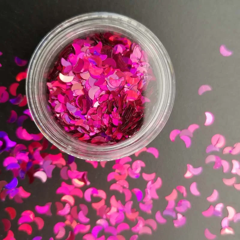 3mm Sequins DIY Flat Five-pointed Star Moon Sequin Paillettes Sewing Craft DIY Laser Silver Nail Sequin Accessories Decorations