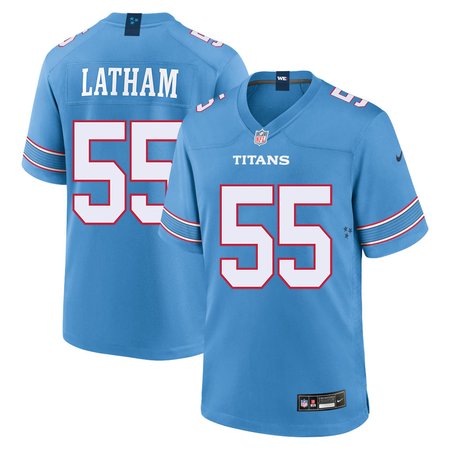 Youth Tennessee Titans #55 JC Latham Dike Nike Light Blue Game Jersey