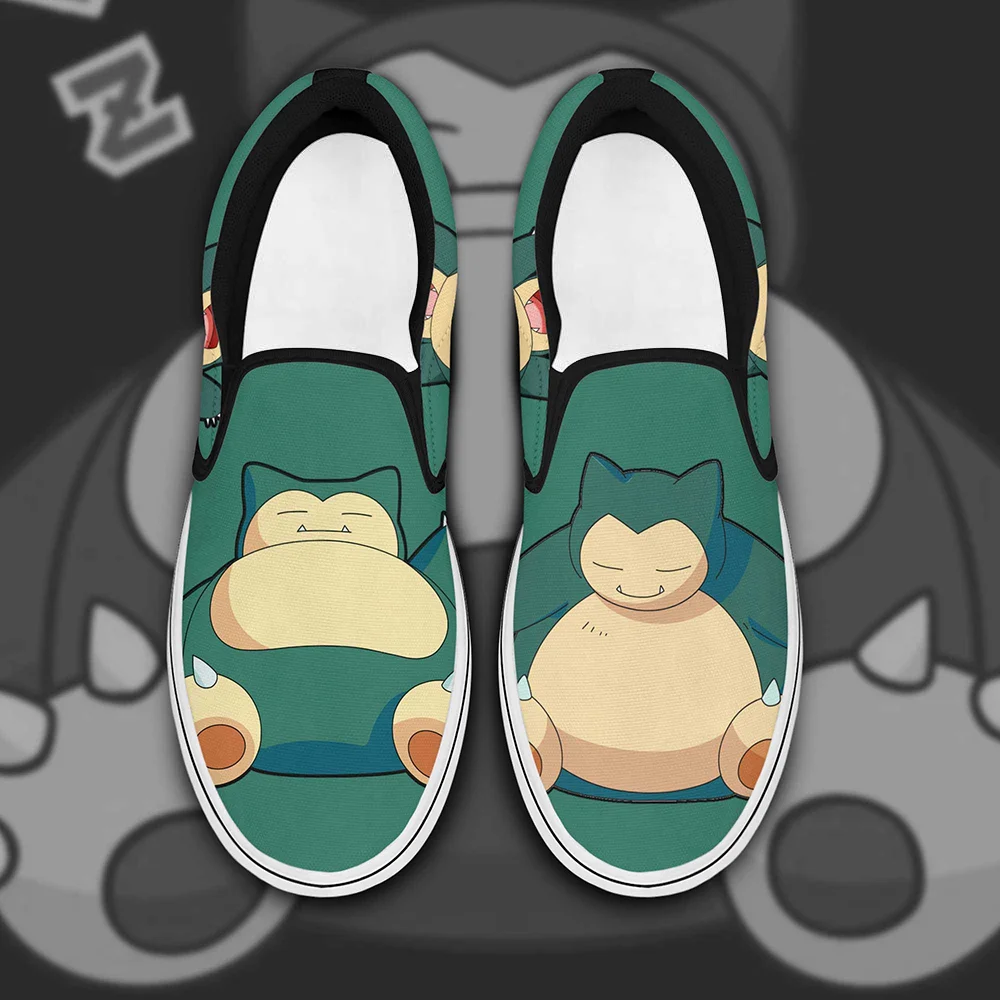 Kingofallstore - Anime Shoes Snorlax Slip-On Shoes Canvas Pokemon Custom Anime Shoes