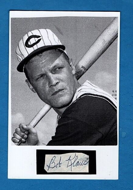 BOB KLAUS-CINCINNATI REDS AUTOGRAPHED CUT W/ Photo Poster painting