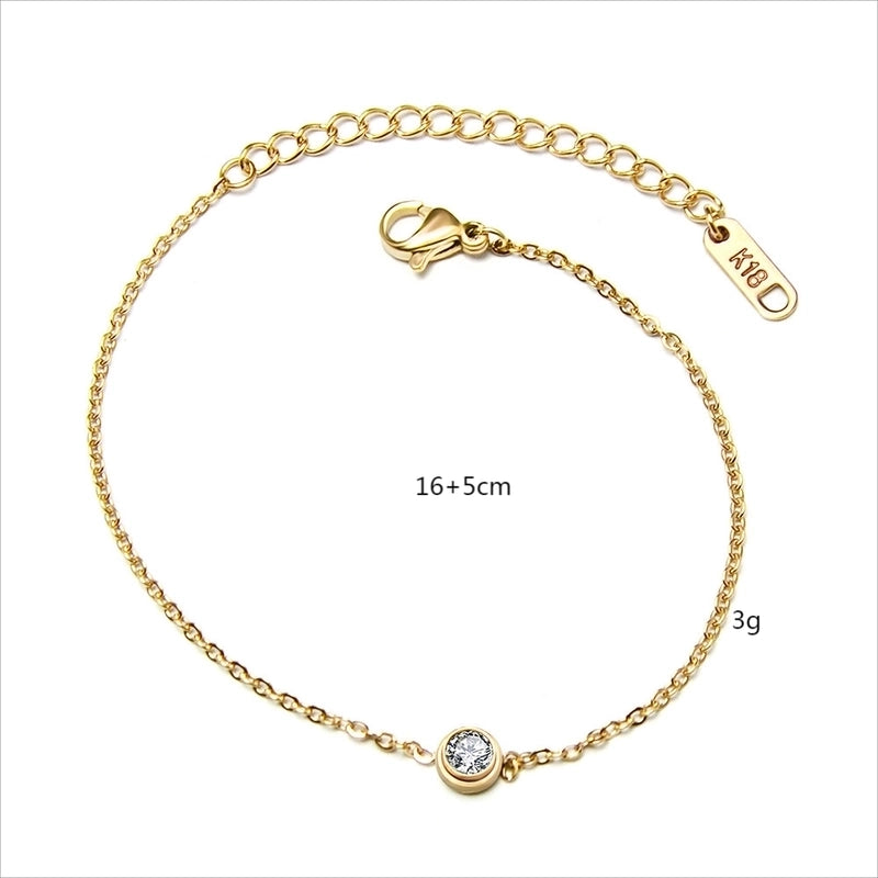 Minimalist IG Style Simple Titanium Steel Rhinestones Bracelets In Bulk