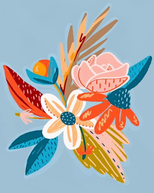 

Flowers Illustrations – Paint By Numbers - 40*50CM, 501 Original
