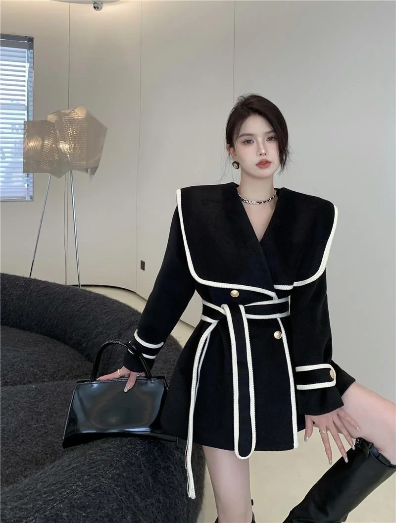 Colourp and Winter 2022 New Women's Woolen Coat Street Warm Tunic Trench Coat Winter Coat for Women Coats and Jackets Women