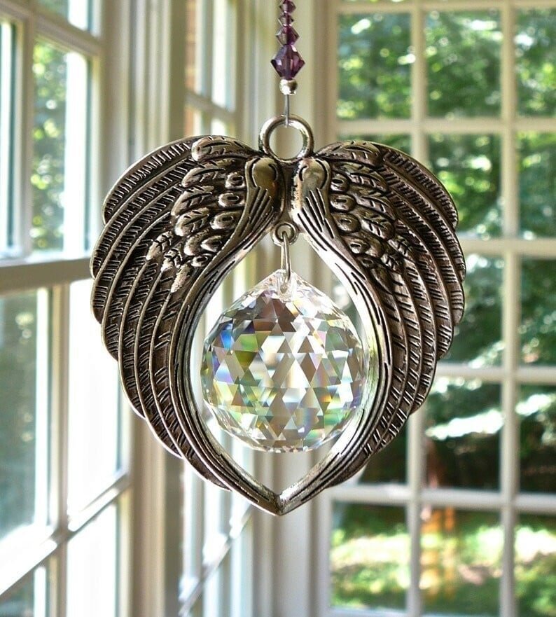 ✨Last Day 49% OFF  -  Angel Wings  Crystal and Pewter Wings Suncatcher