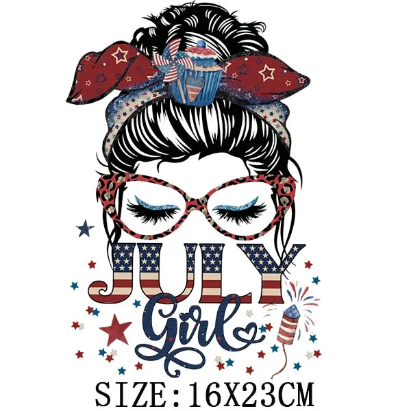 Fashion Girl Glitter Thermal Sticker DIY Washable Iron On Transfer For Clothing Beautiful Lady Patches On Clothes Applique Decor