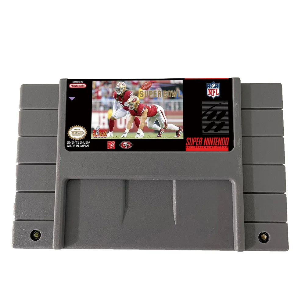 Tecmo Super Bowl 2024-2025 Rosters 1/2 SNES For Super Nintendo Entertainment System - 16 Bit US Version Game Cartridge