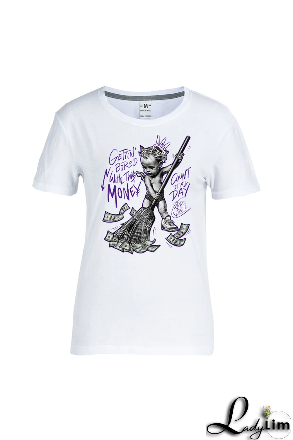 Orange Casual Vintage Print Patchwork O Neck T-Shirts