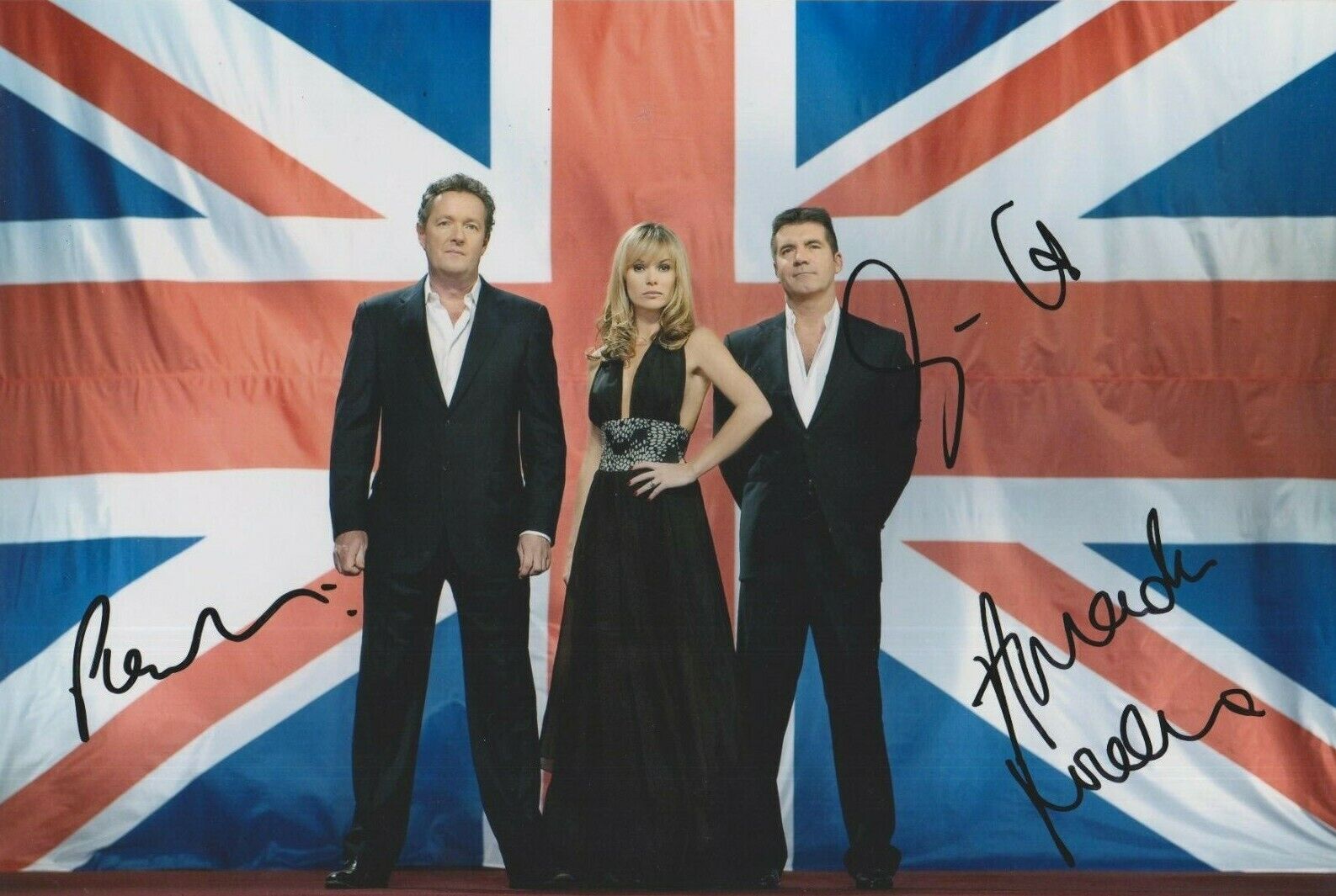 Britains Got Talent **HAND SIGNED** 8x12 Photo Poster painting ~ Cowell, Morgan, Holden