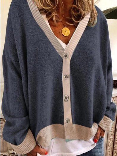 Long Sleeve Cotton-Blend Sweater