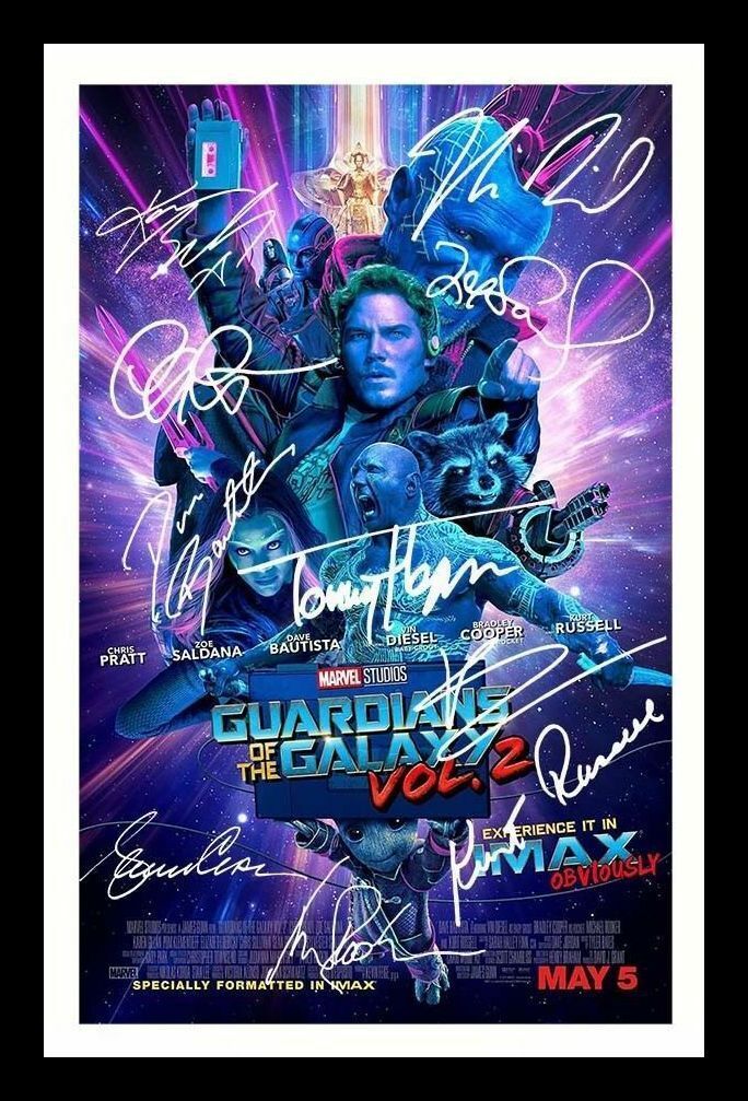 Guardians Of The Galaxy Cast Autograph Signed & Framed Photo Poster painting 1