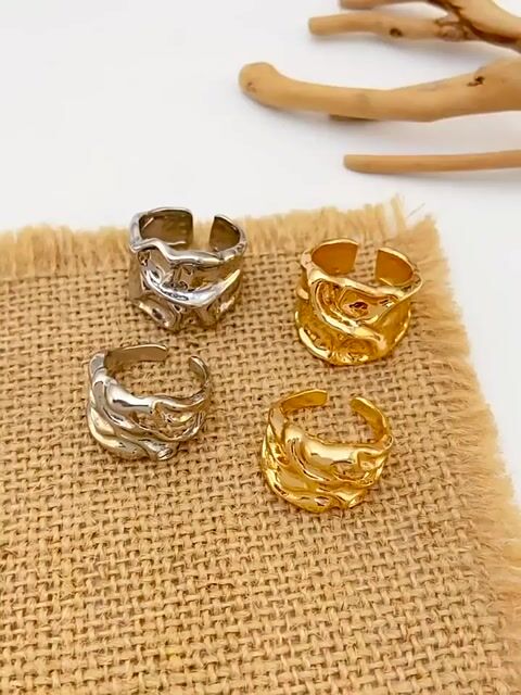 Open-ended gold-plated ring