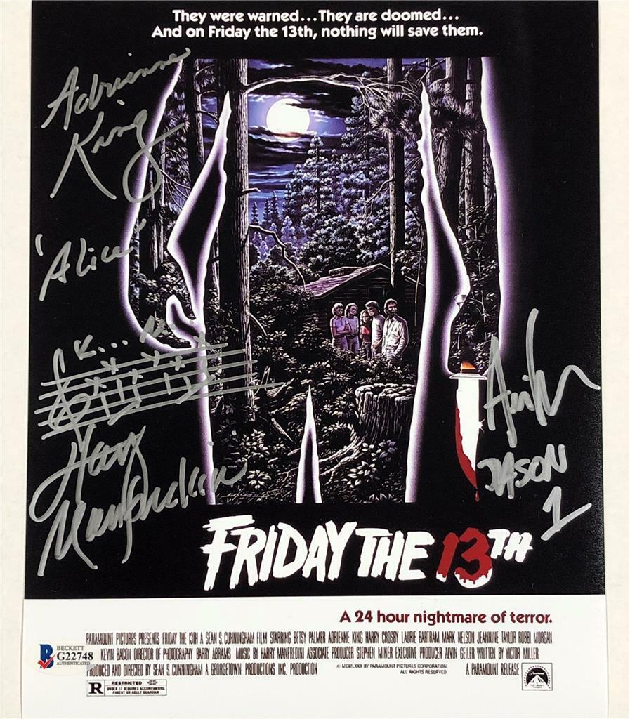 1980 Friday the 13th JASON cast signed 8x10 movie poster Photo Poster painting ~ Beckett BAS COA