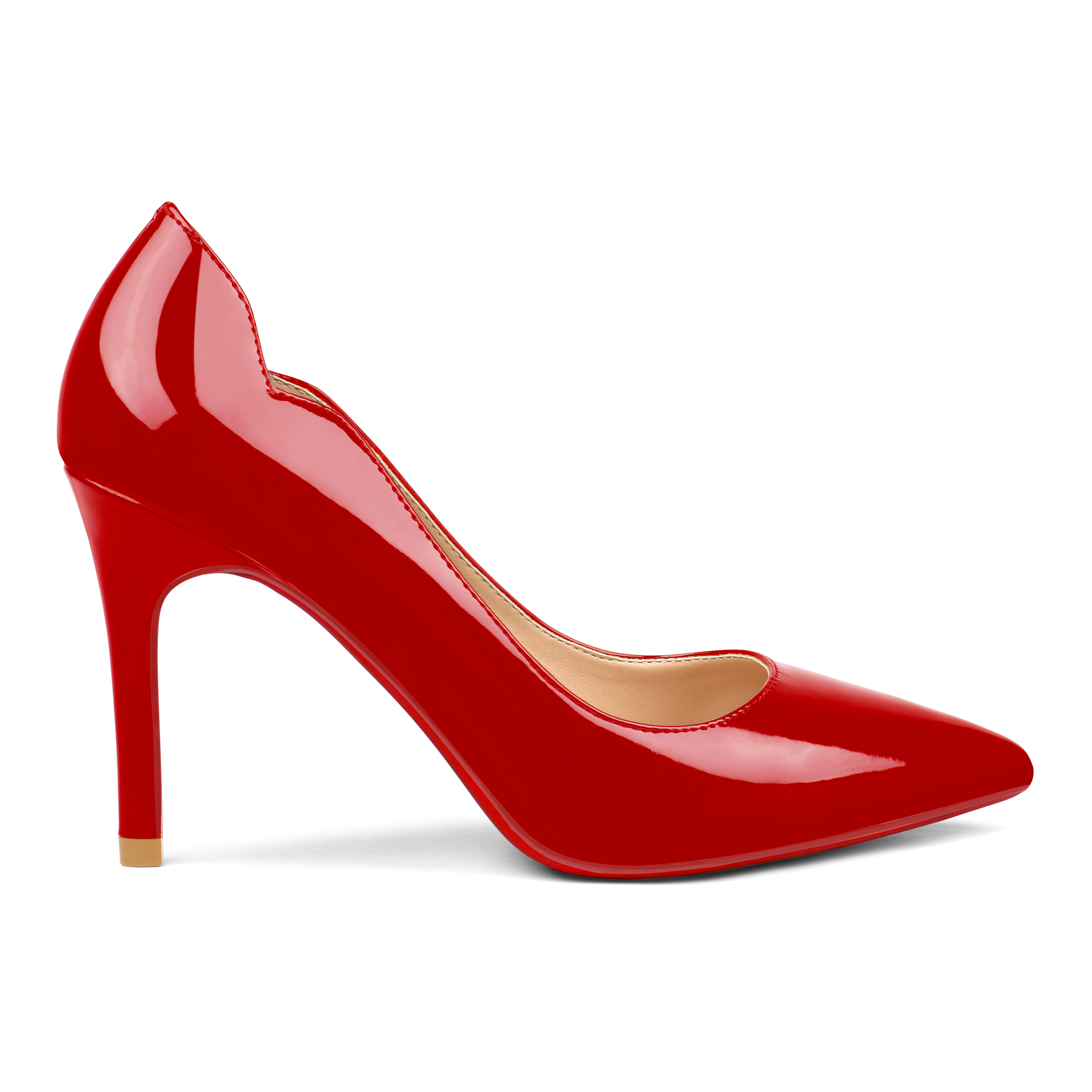 3.5'' Women's Pointed Toe Kitten Heels Hot Chick Red Bottom Stiletto Pumps for Wedding-MERUMOTE