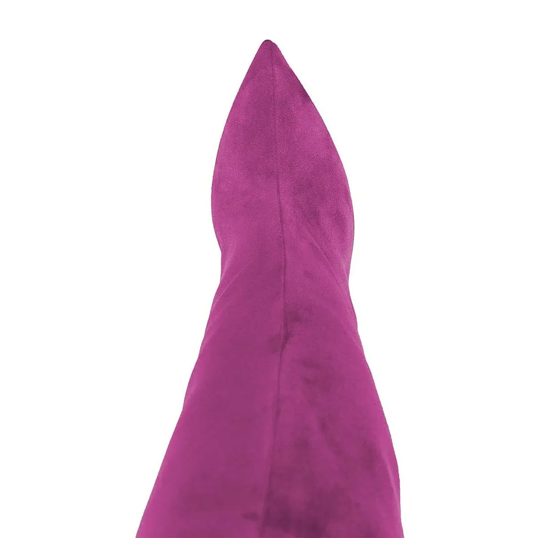 Classic Fuchsia Over The Knee Pointed Toe Heel Boots for Women