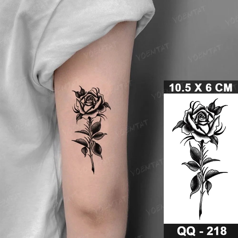 Sdrawing Temporary Tattoo Stickers Butterfly Flower Realistic Sexy Flash Tatoo Women Men Arm Waist Line Body Art Fake Tatto Cool