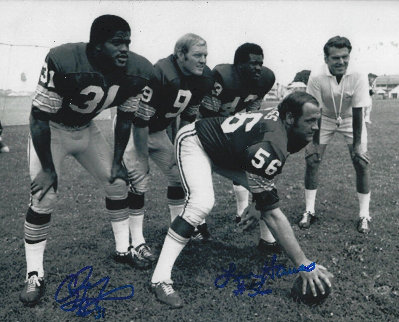 Signed 8x10 CHARLIE HARRAWAY & LEN HAUSS Washington Redskins Photo Poster painting - w/ COA