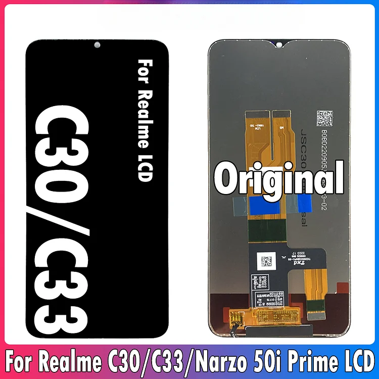 6.5" Original For OPPO Realme C30 C33 LCD Display Touch Screen Digitizer Assembly Narzo 50i Prime LCD Replacement Repair