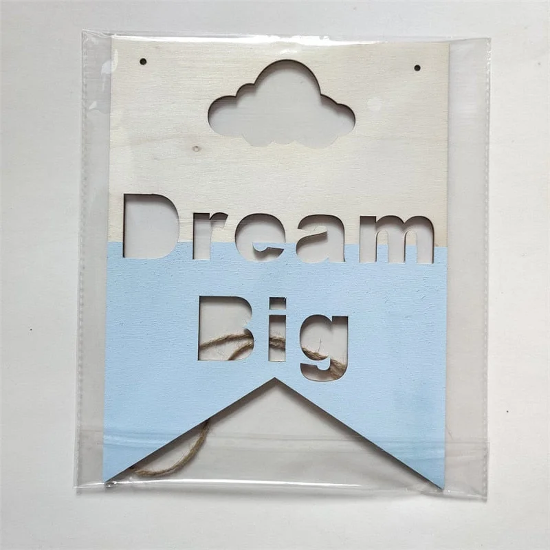 INS Nordic Style Positive Slogan Banner Garland Wooden Wall Hanging Ornament For Kids Room Decoration Nursery Photography Props