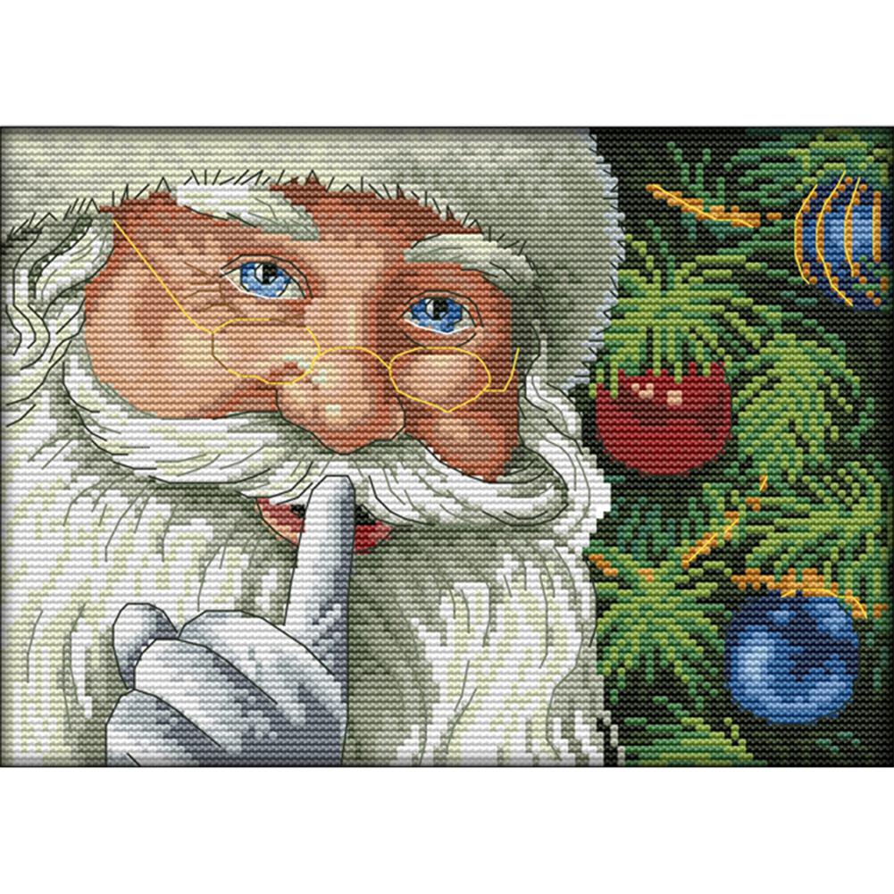 Cheerful Christmas 14CT pre-stamped canvas(30*21cm) cross stitch
