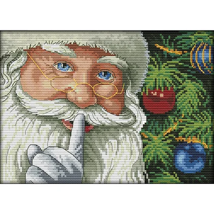 Joy Sunday Christmas Stocking Santa Claus 16CT Stamped Cross Stitch
