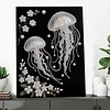 (30x40cm)Jellyfish DIY Pearl Painting Framed Grape Handmade Pearl Material Art Kit Living Room Decor