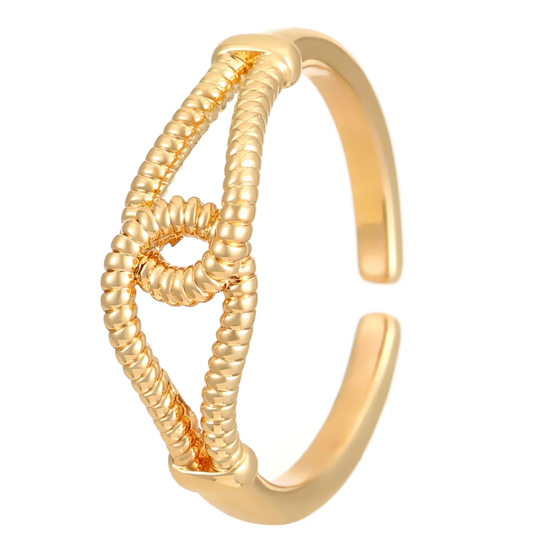 Geometric twisted pearl gold plated ring