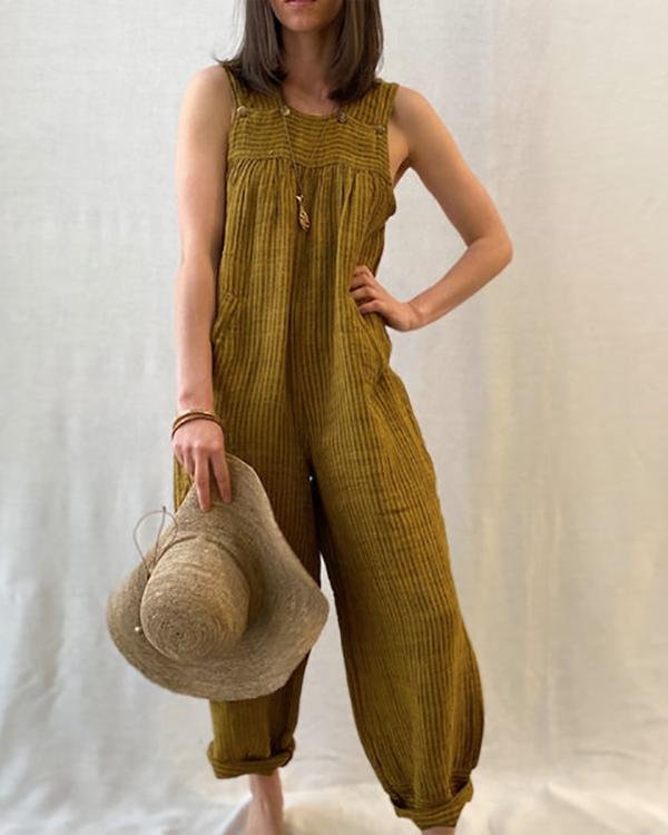 Solid Color Casual Summer Jumpsuit - Chicaggo