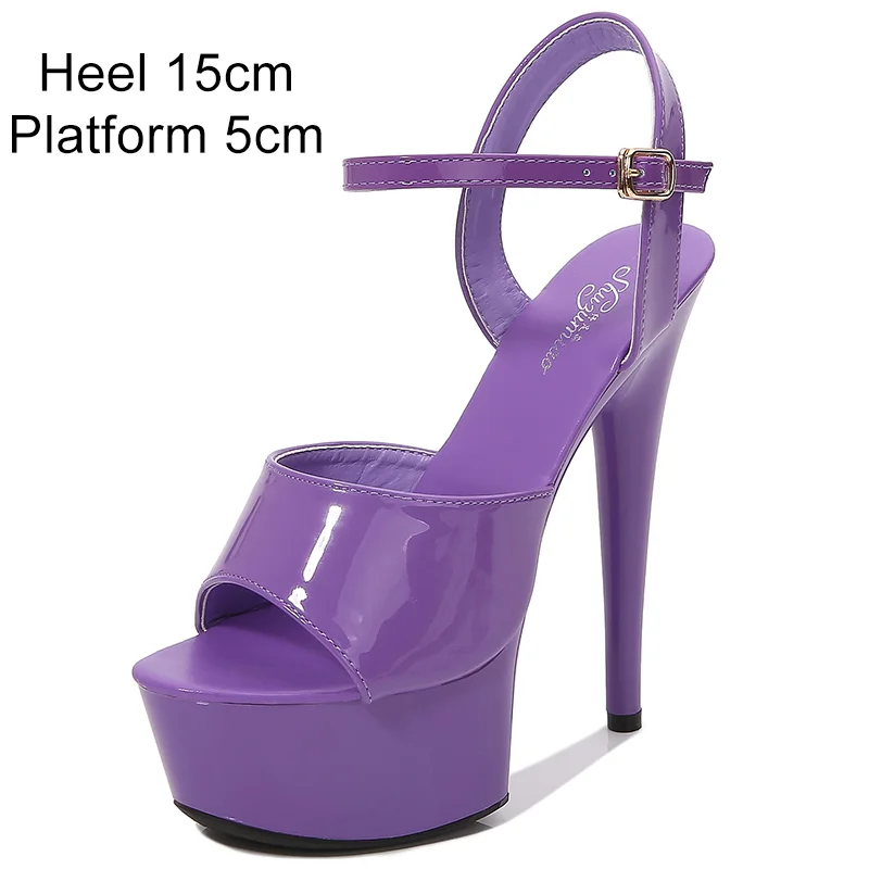 Sdrawing Pole Dance Shoes Stripper High Heels Women Sexy Show Shoes Sandals Party Club 15 17 CM Platform High-heeled Shoes Wedding