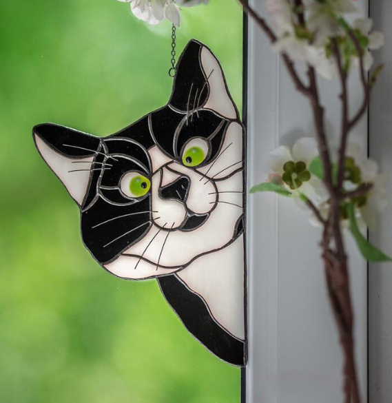 💖Stained Glass Cat Window Hanger🐱 BUY 2 GET EXTRA 10 OFF