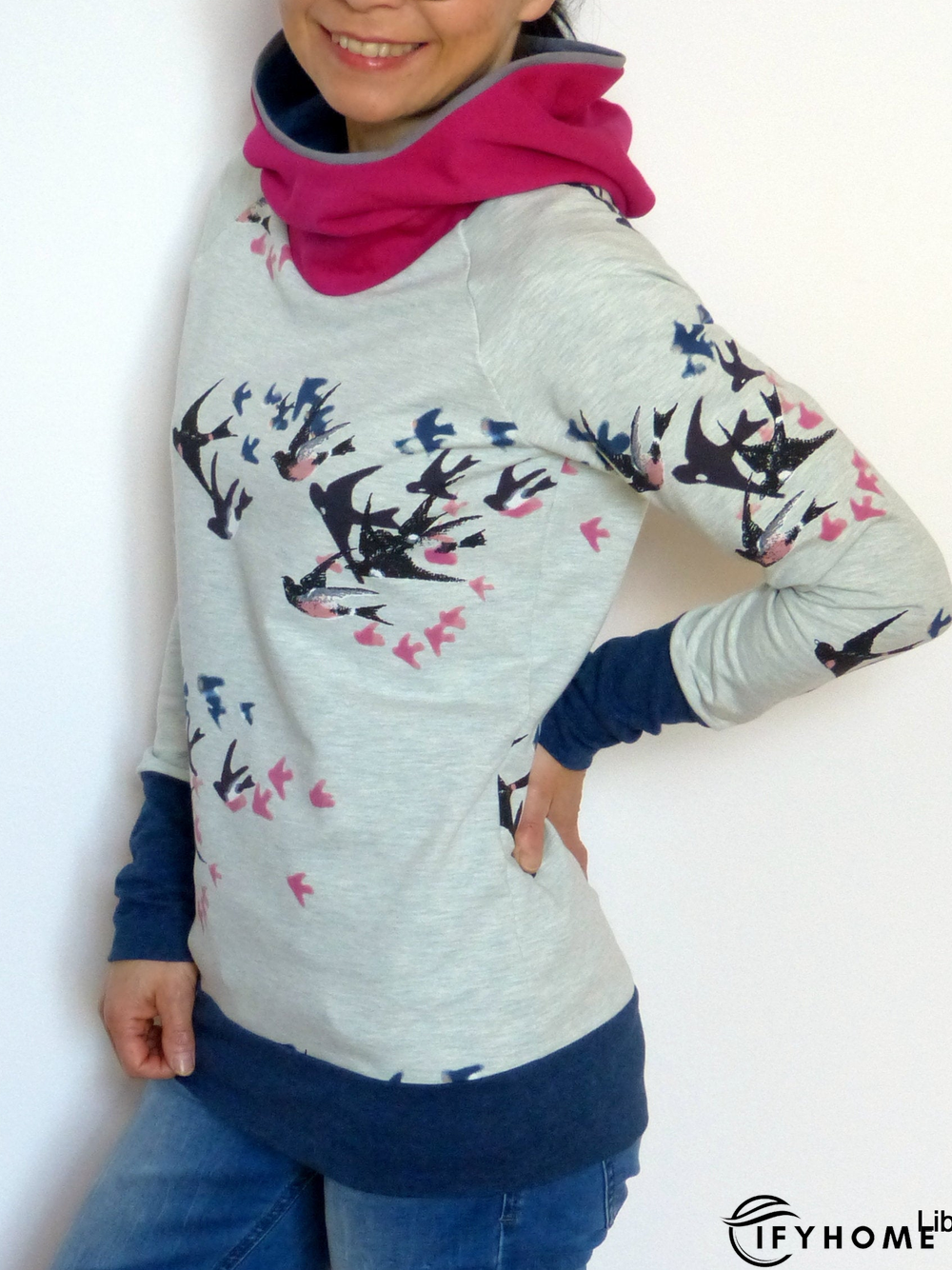 Fit Cotton-Blend Casual Cowl Neck Causal Top | IFYHOME