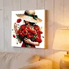 Framed Poppy Lady-Paint by Numbers Acrylic Painting 35*35CM With Color Box 5ML(24Colors)