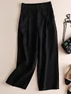 Cotton And Linen Wide-leg Casual Pants by Inlyline