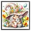 Gnome Holding Gray Rabbit-11CT Stamped Cross Stitch 50*50cm/19.69*19.69in