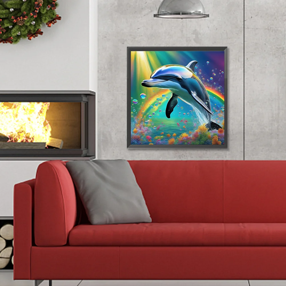 Diamond Painting - Full Round Drill - Dolphin(Canvas|30*30cm)