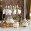 Porzellan Tassen Set mit Untertassen f&uuml;r Kaffee - Set 6tlg MONDENO