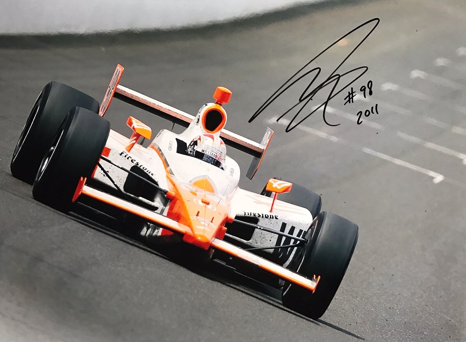 Dan Wheldon Main Signé Honda Indy 500 16x12 Photo Poster painting