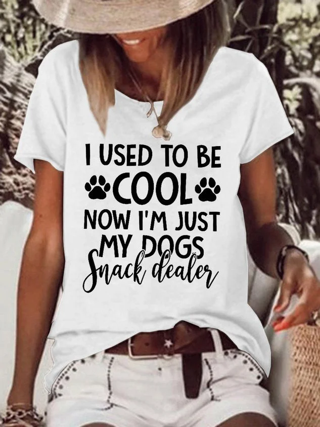 I Used To Be Cool Now I'm Just My Dogs Snack Dealer Women‘s Short Sleeve Tops socialshop