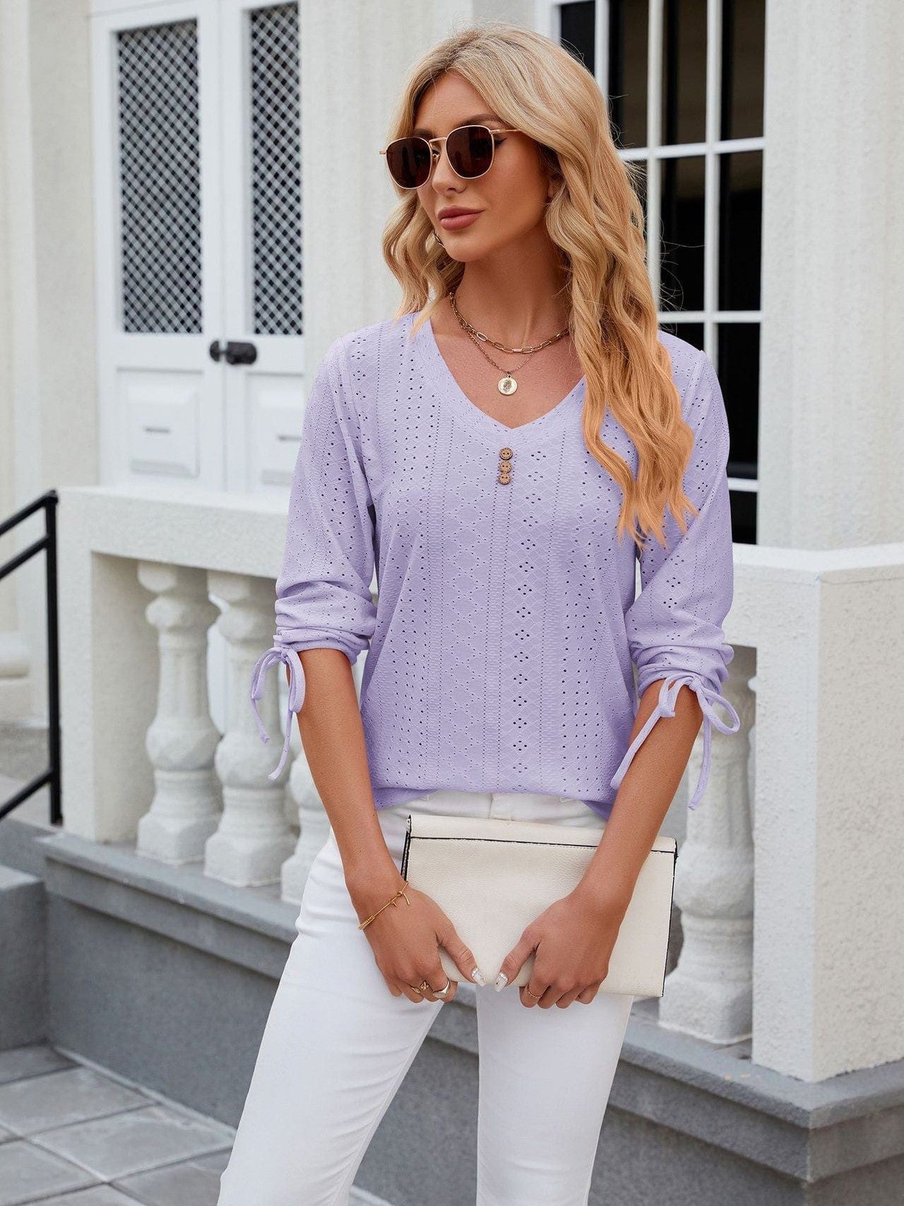 Grey Ribbed Knit Top with Short Sleeves