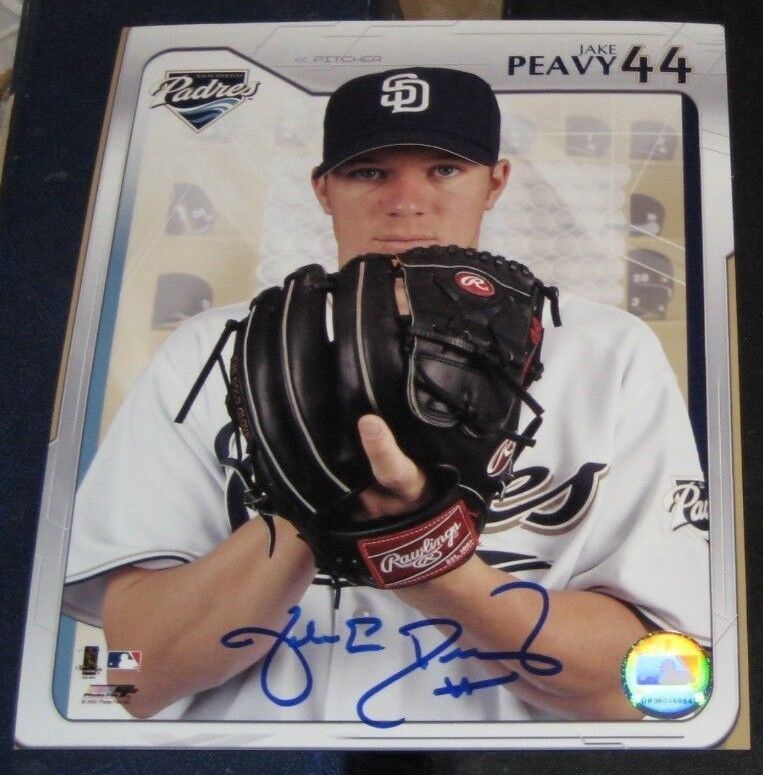 Jake Peavy San Diego Padres SIGNED AUTOGRAPHED Photo Poster painting FILE 8x10 COA Baseball