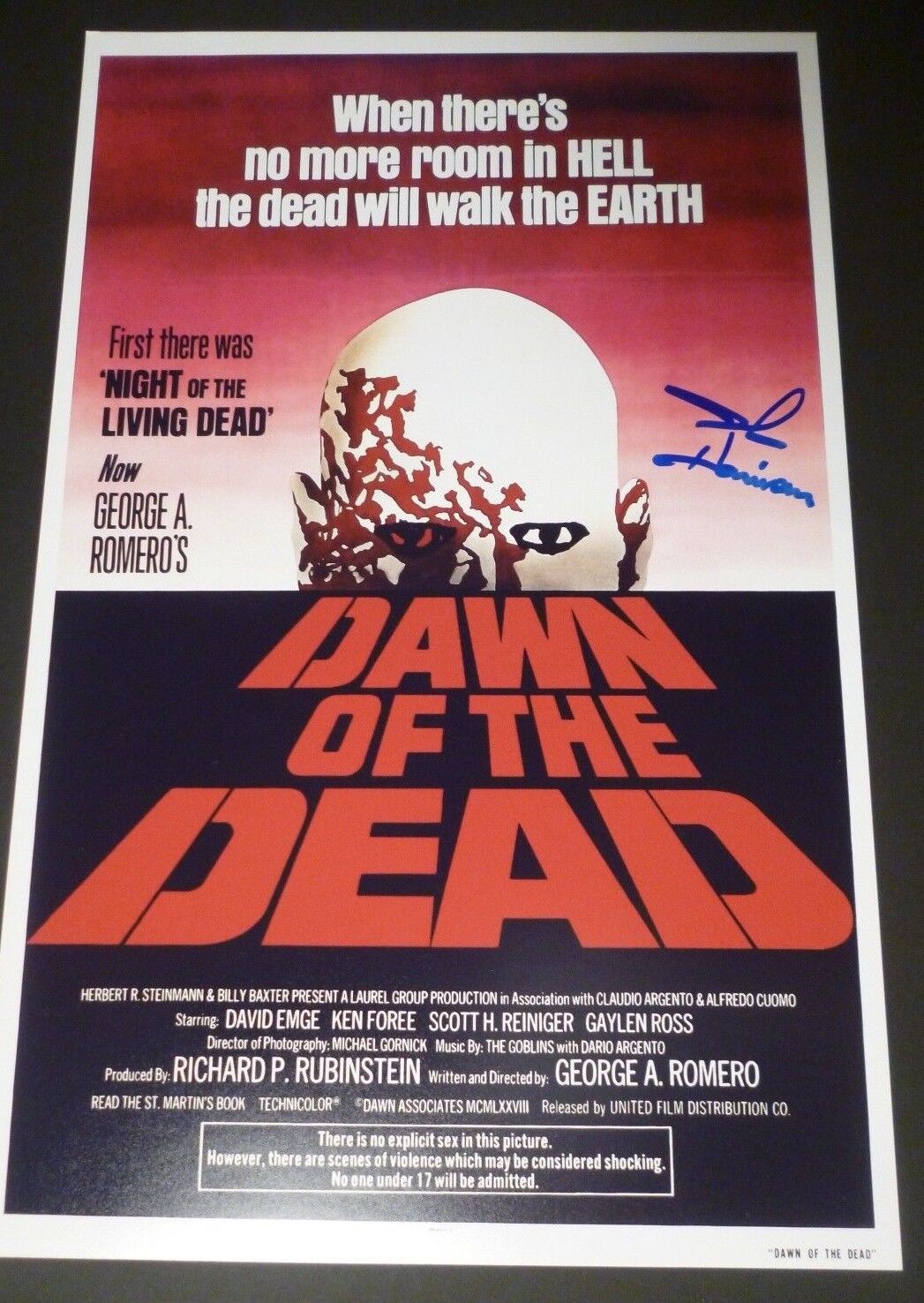 JOHN HARRISON Authentic Hand-Signed DAWN OF THE DEAD 1978