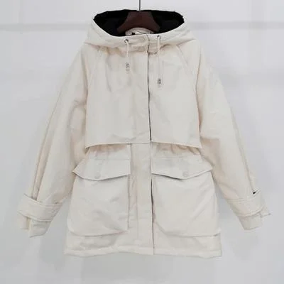 Fitaylor Large Natural Fox Fur Hooded Winter Jacket Women 90% White Duck Down Thick Parkas Warm Sash Tie Up Snow Coat