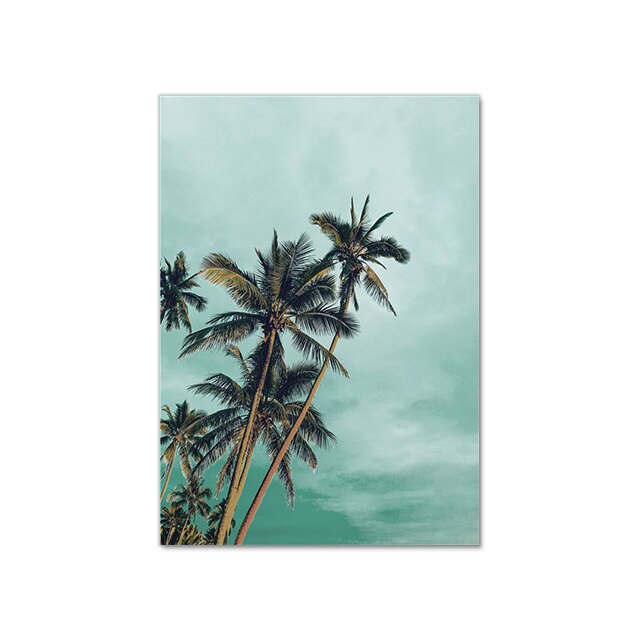 Sea Beach Coconut Tree Starfish swing Wall Art Canvas Painting Nordic Posters And Prints Wall Pictures For Living Room Decor
