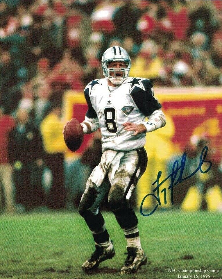 Troy Aikman Cowboys HOF Signed Autographed 8 x 10 Photo Poster painting REPRINT